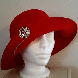 100% Wool Red Scala Women's Designer Hat
